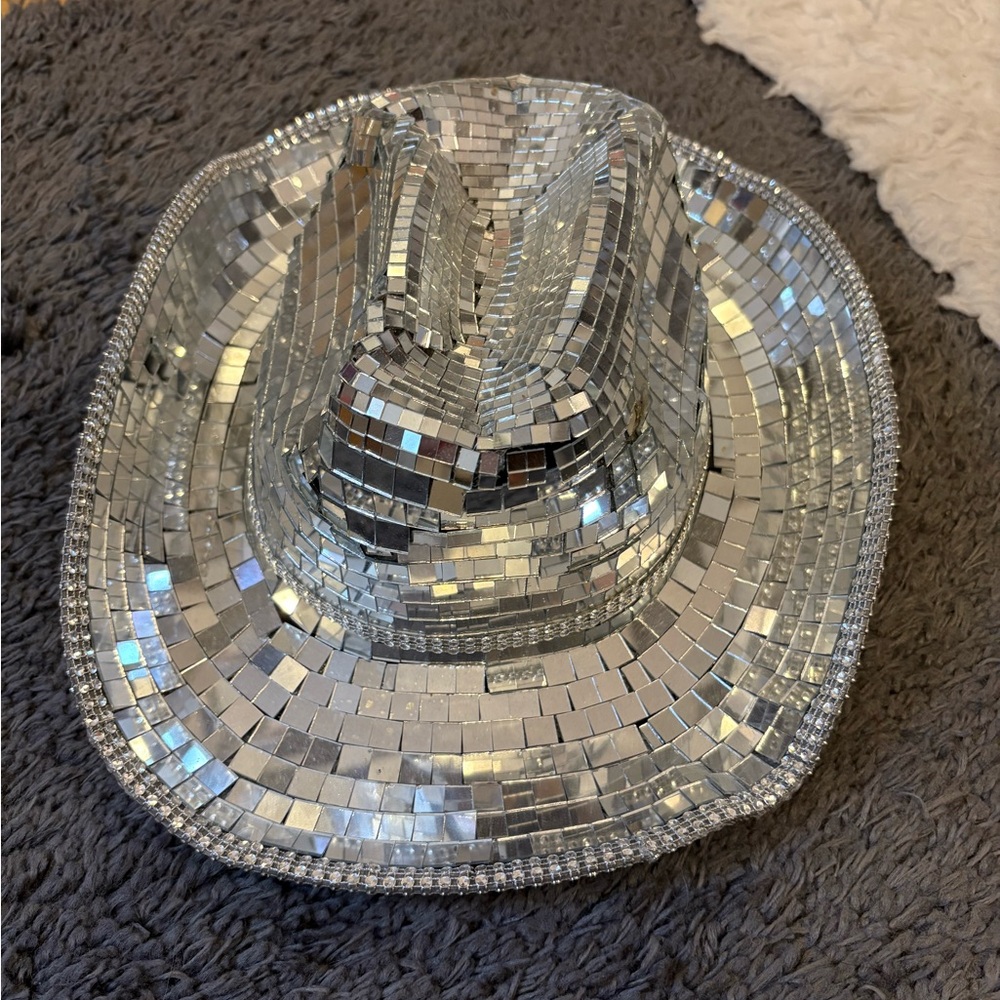 Silver Disco Cowboy Hat